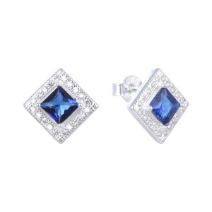 Aros Con Cubic Cuadrado Clásico Azul