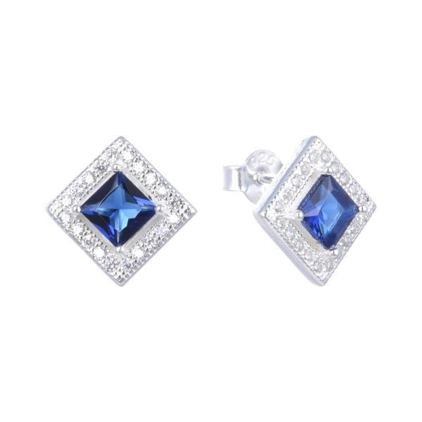 Aros Con Cubic Cuadrado Clásico Azul