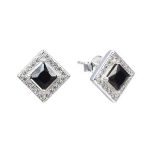 Aros Con Cubic Cuadrado Clásico Negro