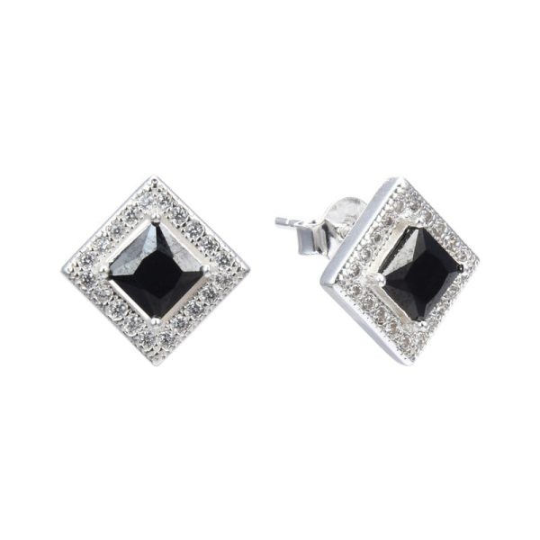 Aros Con Cubic Cuadrado Clásico Negro