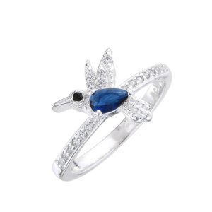 Anillo Colibrí Con Cubic Grande