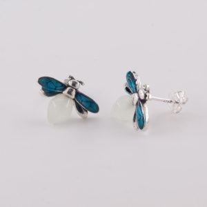 Aros de Libélula con Piedra Perla