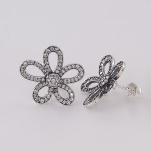 Aros de Flor Grande con Brillo