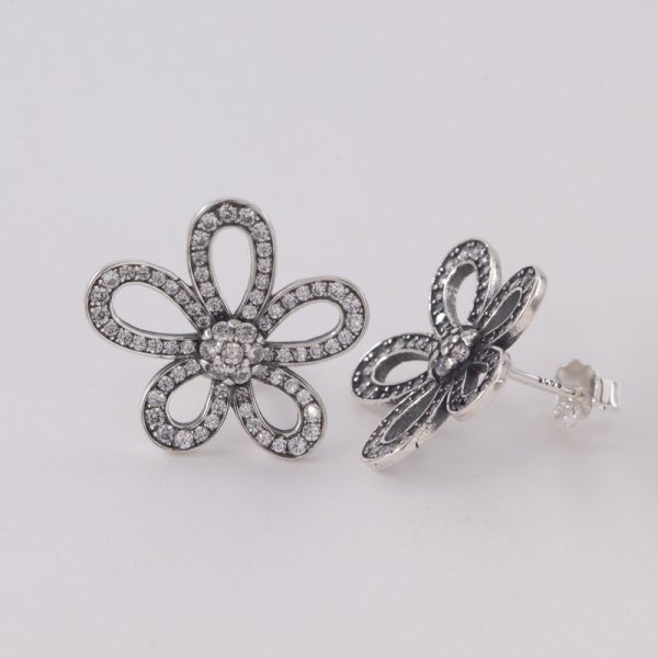Aros de Flor Grande con Brillo