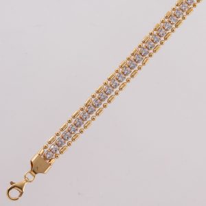 Pulsera Cadena Triple con Cristales