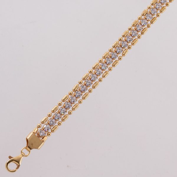 Pulsera Cadena Triple con Cristales