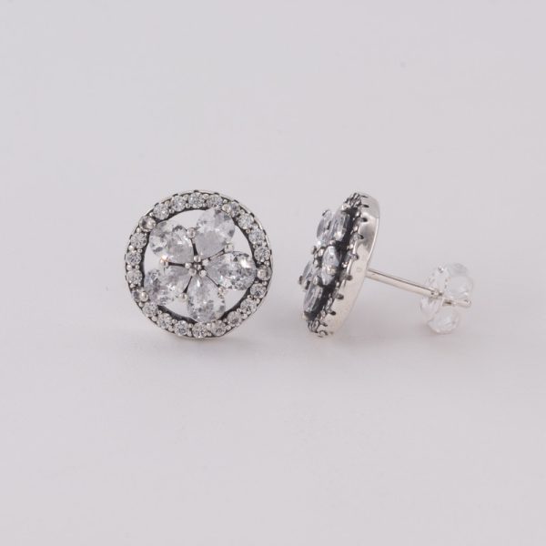 Aros Circulo con Flor de Circones