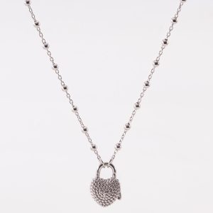 Collar Dije Candado Corazón Rodinado