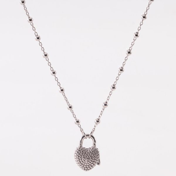 Collar Dije Candado Corazón Rodinado