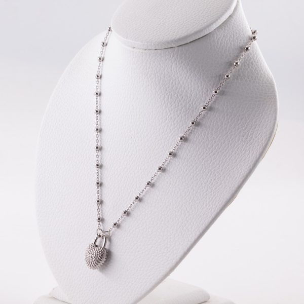 Collar Dije Candado Corazón Rodinado - Imagen 2